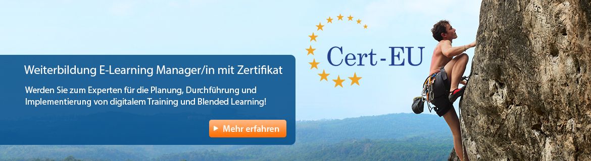 Weiterbildung zum E-Learning Manager mit Zertifikat